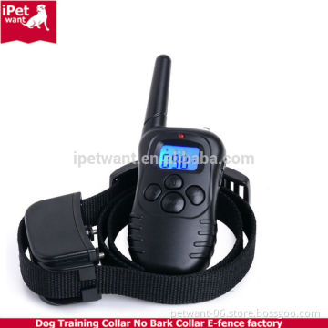 Rechargeable Dog Training Shock and Bark Collar with 100lv Shock and Vibration Mode and Blue LCD Backlight